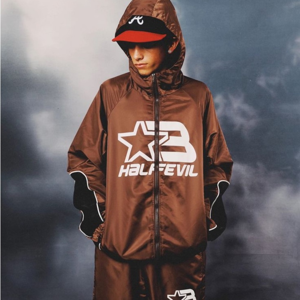 Black Half Evil Jacket Set with Hood